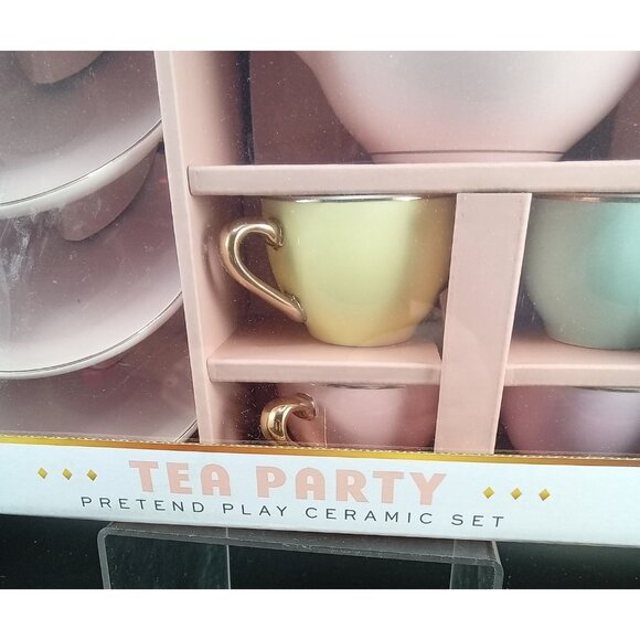 FAO Schwarz Tea Party Pretend Play Ceramic Set 9 Pcs. Real Porcelain Hand-Paint - Picture 2 of 6
